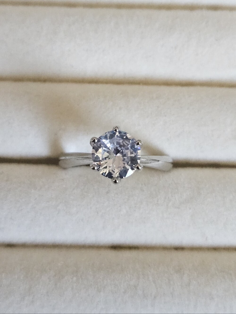 Classic Round CZ Solitaire Ring in Silver Plating